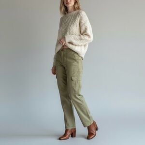 Sanctuary Cargo Pants Size Large Green High Rise Utility Lyocell NWOT